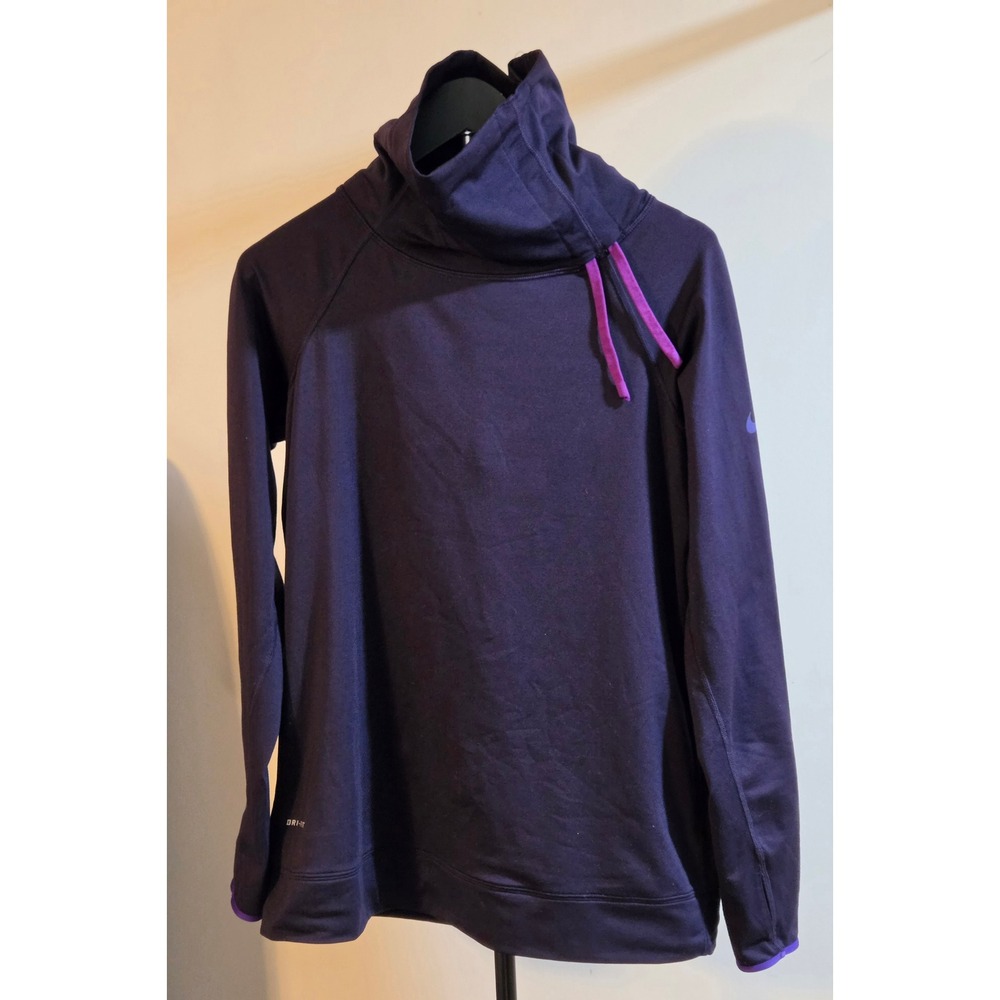 Nike Pro Dri-Fit Hyperwarm Pullover Women's Size Large Purple Thumbholes